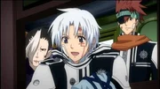 L-R: Arystar Krory III, Allen Walker und Lavi