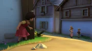 Heidi belauscht die Kinderbande.