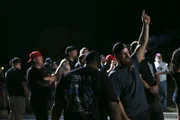 Midwest Street Cars 'Monkey' gestures on Race Night.