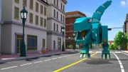 Noahs Dinosaurier rennt unkontrolliert durch die Stadt.