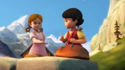 Heidi tauscht mit Theresa Fossil gegen Brot.