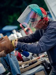 Wesley Richardson constructing an item for his team.