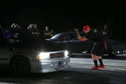 Big Chief pulls Jackie Knox and The Reaper up to the starting line.