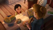 Heidi will mit dem Fossil ein Brot kaufen.