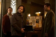 L-R: Jack (Alexander Calvert), Sam Winchester (Jared Padalecki) and Castiel (Misha Collins)