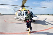 Member of a helicopter rescue team.