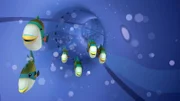 Käptn Barnius kommt auf die Idee, die kleinen ängstlichen Fische im wahrsten Sinne des Wortes rauszuspülen.