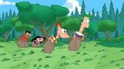 PHINEAS AND FERB - "Get That Bigfoot Outta My Face!" Đ Phineas, Ferb, Candace and the gang go to visit Phineas and FerbŐs grandparents at their lake house. Candace is hating the woods and feeling like she doesn't belong in her family, especially since her grandfather is really just an older version of Phineas. But when Grandpa and the boys try to scare Candace with a fake Bigfoot in the woods, she and Grandma get the last laugh when they team up to scare the boys. Meanwhile Perry is stuck as the third wheel on Dr. DŐs romantic date, on "Phineas and Ferb," airing SATURDAY, FEBRUARY 23 (8 p.m., ET) on Disney Channel. (DISNEY CHANNEL) ISABELLA, PHINEAS, FERB