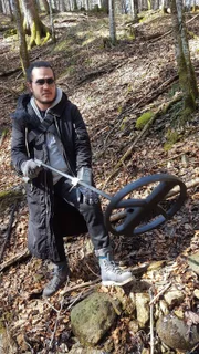 MITTENWALD, GERMANY - Robert Joe is testing a metal detectors in Mittenwald, Germany. In this area, treasure hunters can find items as old as an axe from the bronze era as well as modern day treasure such as Roman coins, Nazi army helmets and bullet casings.   (photo credit: FIC Singapore/Tom Lindley)