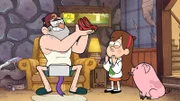 GRAVITY FALLS - "Fight Fighters" - After being challenged to a video game battle by Wendy's boyfriend Robbie, Dipper is shocked when his favorite playable fighter, Rumble McSkirmish, comes to life to defend him. But Dipper soon loses control over Rumble McSkirmish and has to find a way to stop him, in a new episode of "Gravity Falls," premiering FRIDAY, SEPTEMBER 14 (9:30 - 10:00 p.m., ET/PT) on Disney Channel. (DISNEY CHANNEL) GRUNKLE STAN, MABEL, WADDLE