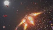 CGI image - Rocket in space.