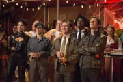Rosa Diaz, Hitchcock, Amy Santiago, Scully, Charles Boyle, Captain Ray Holt, Jake Peralta