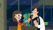 PHINEAS AND FERB - "Get That Bigfoot Outta My Face!" Đ Phineas, Ferb, Candace and the gang go to visit Phineas and FerbŐs grandparents at their lake house. Candace is hating the woods and feeling like she doesn't belong in her family, especially since her grandfather is really just an older version of Phineas. But when Grandpa and the boys try to scare Candace with a fake Bigfoot in the woods, she and Grandma get the last laugh when they team up to scare the boys. Meanwhile Perry is stuck as the third wheel on Dr. DŐs romantic date, on "Phineas and Ferb,"
