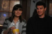 Am Ende eines ereignisreichen Tages leistet Brennan (Emily Deschanel) Booth (David Boreanaz) Gesellschaft - auf den von Booth ergatterten Stadion-Sitzen, auf dem Booth schon mit seinem Vater im Stadion gesessen hat.