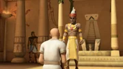 Josef (l.) bei Pharao