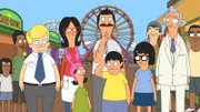 Hugo (3.v.l.), Linda (4.v.l.), Louise (5.v.l.), Bob (m.), Gene (5.v.r.), Tina (4.v.r.), Mr. Fischoeder (3.v.r.)