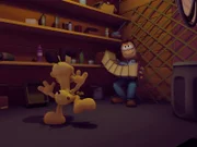 Jon hat auf dem Dachboden seiner Eltern sein altes Akkordeon gefunden.