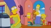 Marge; Bart; Knecht Ruprecht; Homer; Lisa