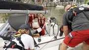Seenotärztin Dr. Christine Rose auf dem Boot des medizinischen Notfalls.