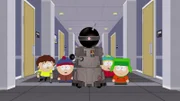 L-R: Jimmy, Stan, Funnybot, Eric, Kyle
