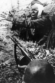 Verwundeter Sowjetsoldat im deutsch-sowjetischen Krieg (1941-1945)