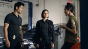 L-R: Victor Tan (David Lim), Christina 'Chris' Alonso (Lina Esco) and Eve (Vanessa Giselle)