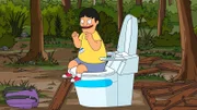 Findet eine Außentoilette und hat viel Spaß damit: Gene ...