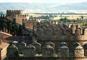 Blick auf die Stadtmauer von Avila (Spanien).