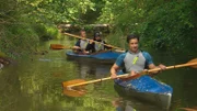 Moderator Marco Schreyl, Steffi Hein und Nicky Herrmann sind durch das Wilde Mecklenburg gepaddelt.