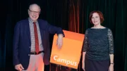 Prof. Dr. Gregor Eichele und Dr. Christine Ganslmayer bei ARD-alpha CampusTALKS.