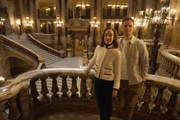 Leon Windscheid mit Pamela Golbin (französische Autorin und Modehistorikerin) in der Pariser Oper.