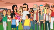 Vorne: Tina (l.), Linda (2.v.l.), Louise (3.v.l.), Bob (4.v.l.), Gene (m.)