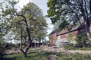 Überall auf dem Hof sprießt es: Die Obstblüte lockt Bienen und Hummeln an und das Grün sprießt aus den Zweigen.