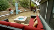 An after shot of the couch and deck space.