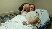 Nikki hugging her dad Terry before her operation.