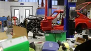 The Triumph GT6 during its restoration in the Car SOS workshop.