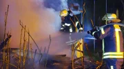 firefighters extinguishing the fire