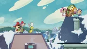 v.li.: Yappy, Yippee, Touché Turtle, Choo-Choo, Spook, Fancy-Fancy, Brain, Benny the Ball