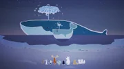 Inui und alle anderen tierischen Bewohner des Nordpols sind völlig verblüfft: sie hätten sich nie vorstellen können, dass es noch einen viel größeren Wal gibt als ihre Wal-freundin Wiebke.