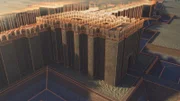 A reconstruction of Fort Buhen, the largest of the ancient Egyptian forts, the remains of which lie beneath Lake Nasser behind the Aswan Dam. (Mallinson Sadler Productions Ltd)