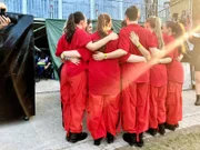 Die MY MOVE DANCECREW kurz vor ihrem Auftritt mit MYLE.