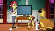 v.li.: Mina Monroe, Chester, Bunnicula, Harold