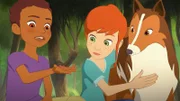 Harvey und Zoé fragen sich, was es mit den unbekannten Samen auf sich hat, die Lassie am Wasserfall gefunden hat.