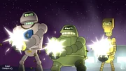 Sollte Bender das Turnier gewinnen, werden sie ihm die Hölle heiß machen: (v.l.n.r.) Joey, Donbot und Klemmer ...