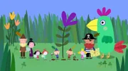 Rotbart, der Pirat, hat eine Schatzkarte mitgebracht. Die Kinder beginnen sofort nach dem Schatz zu suchen.