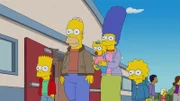 (v.l.n.r.) Bart; Homer; Maggie; Marge; Lisa