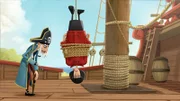Piratenopa Rogers übernimmt das Kommando und fesselt erst mal Frau Biber.