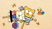 Am Strand: Moon, Ollie und Stanley