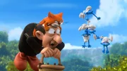 Gargamel hat einen Trank erfunden, der ihn und die Schlümpfe fliegen lässt, um sie in der Luft zu fangen.