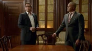 Dr. Jason Bull (Michael Weatherly, l.); Chunk Palmer (Christopher Jackson, r.)